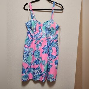 Lilly Pulitzer Pink Seashell Print Sundress Sz 8 VINTAGE
